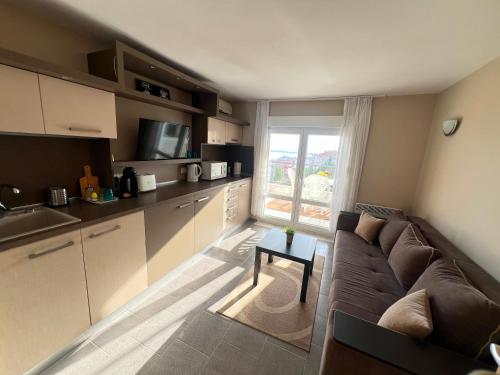 Kuchyň nebo kuchyňský kout v ubytování Apartment Harmony