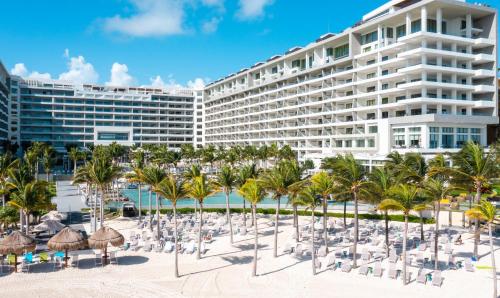 a view of the resort from the beach at Garza Blanca Resort & Spa Cancun in Cancún
