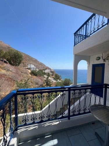 a balcony with a view of the ocean at Marinas Studios in Livadia