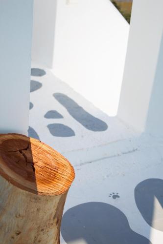 a close up of a vase on the floor at Dafne & Chloe Terrace Studios in Naxos Chora
