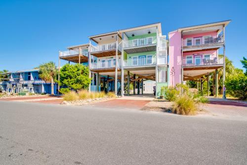an empty street in front of an apartment building at Oceanfront Oasis in Cedar Key with 2 Balconies! in Cedar Key