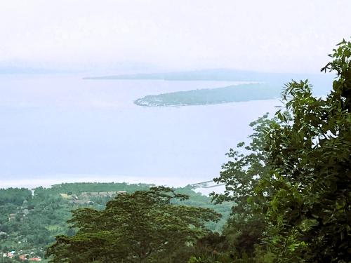 a view of a body of water with trees at Lekker Gezellig Dive Resort Manado in Bunaken