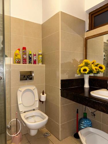 a bathroom with a toilet and a sink at Sea la vie II in Kwale