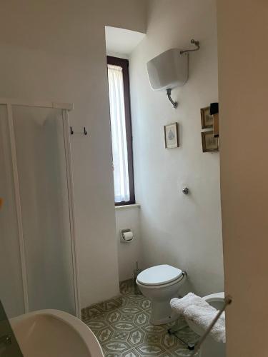a bathroom with a toilet and a shower and a sink at Residenza del Castello di Fornelli in Fornelli
