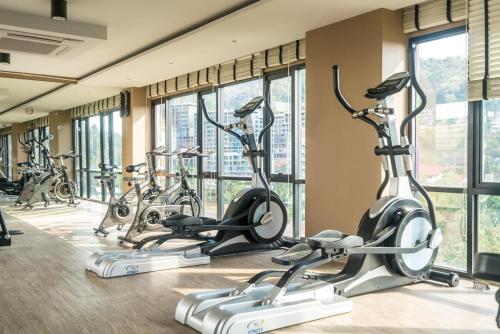 Fitness centrum a/nebo fitness zařízení v ubytování Top floor apartment at Aristo by Lofty