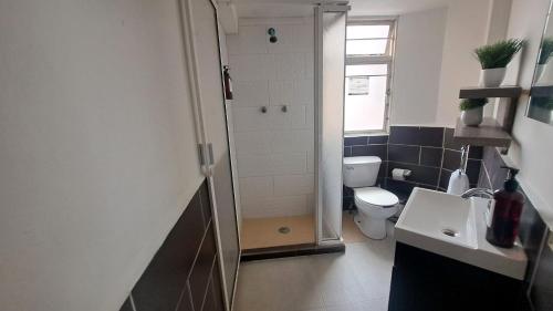 un bagno con doccia, WC e lavandino di 3 RECS: HERMOSO,AMPLIO E INMEDIATO A PASEO REFORMA a Città del Messico