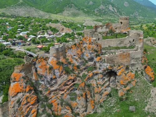 an old castle on top of a mountain at Akhaltsikhe Inn in Akhaltsikhe