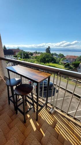 Photo de la galerie de l'établissement Appart cosy avec vue sur le Lac Léman, à Évian-les-Bains