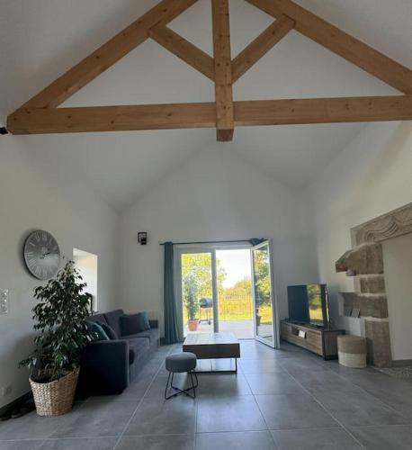 Χώρος καθιστικού στο Gîte de charme à la ferme - Duplex