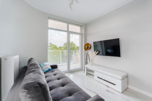 Μια τηλεόραση ή/και κέντρο ψυχαγωγίας στο Apartament Messa White II z Basenem Letnim by HolidaySun