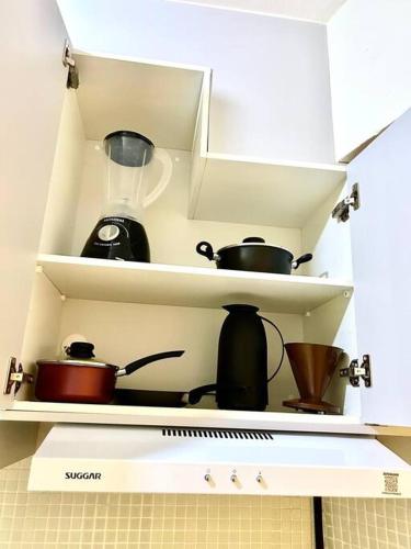 Kuchyň nebo kuchyňský kout v ubytování AP Smart Glicério