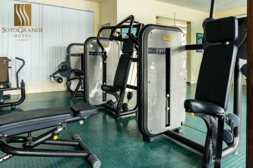 a row of tread machines in a gym at Sotogrande Iloilo Hotel in Iloilo City