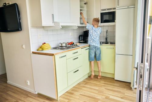 Köök või kööginurk majutusasutuses Apelvikstrand