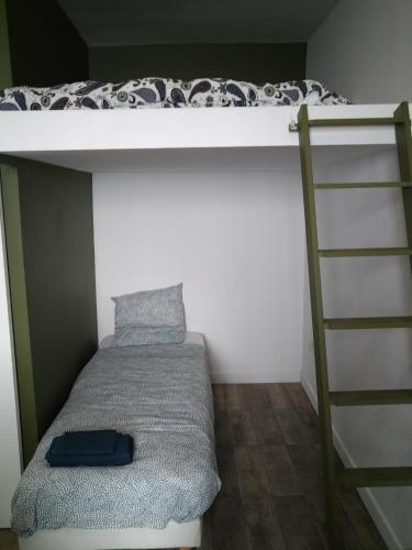 - une petite chambre avec des lits superposés et une échelle dans l'établissement Studio saint Victor proche Vieux port, à Marseille