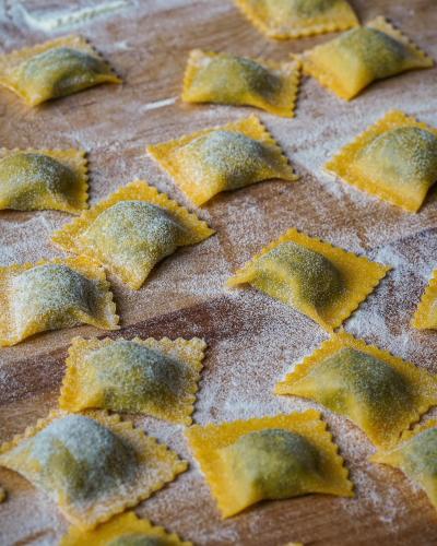 a close up of a baking sheet with some food at Alle Siepi in Reggio Emilia