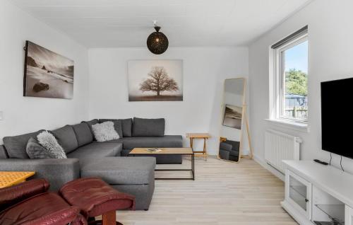 a living room with a couch and a tv at 2 Bedroom Nice Home In Rødby in Rødby