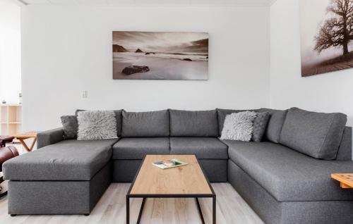 a living room with a couch and a coffee table at 2 Bedroom Nice Home In Rødby in Rødby