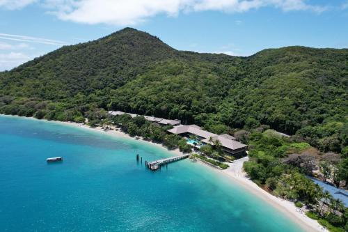 an aerial view of a resort on a beach at Fitzroy Island Resort in Fitzroy Island