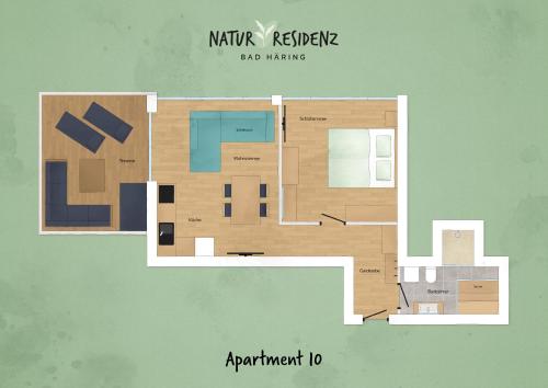 a drawing of a floor plan of a house at Natur Residenz Bad Häring in Bad Häring