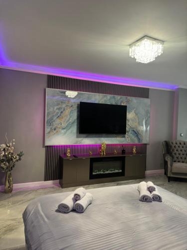 Ένα ή περισσότερα κρεβάτια σε δωμάτιο στο Silver studio at just 8 minutes distance of center