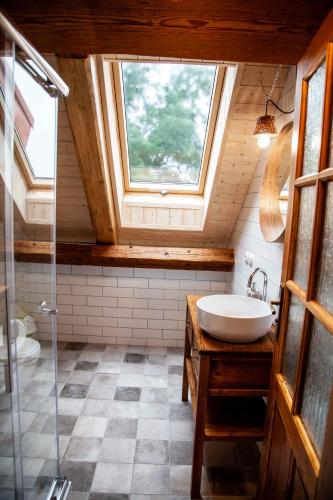 Ein Badezimmer in der Unterkunft Apartmány Temechov