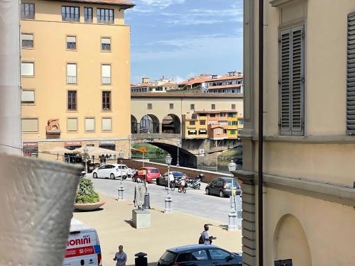 a view of a city street from a building at De Bardi - Beautiful Home near Ponte Vecchio in Florence