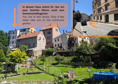 a collage of photos of a city with a town at UO3 - Urlaubsmagie- Urlaubsoase mitten in Sebnitz in Sebnitz