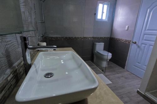 a bathroom with a sink and a toilet at La Yarolina in Punta Cana