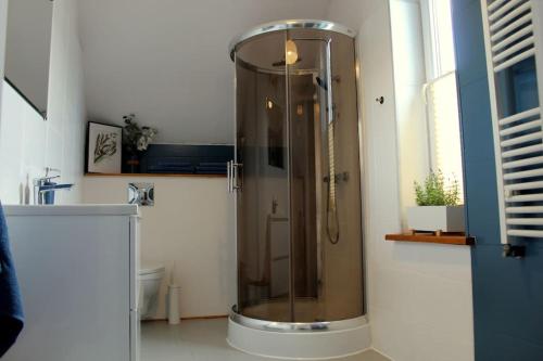 Koupelna v ubytování Przytulny apartament z ogrodem