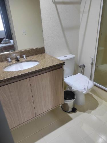 Koupelna v ubytování Flat particular em hotel 4 estrelas AV Paulista