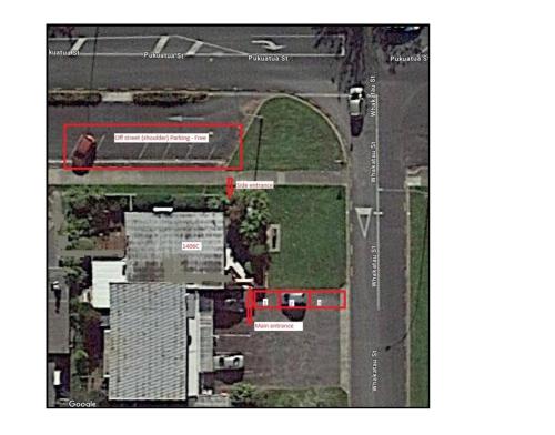 an overhead view of a city intersection with a street at Home with spa, sauna, garden in prime location in Rotorua