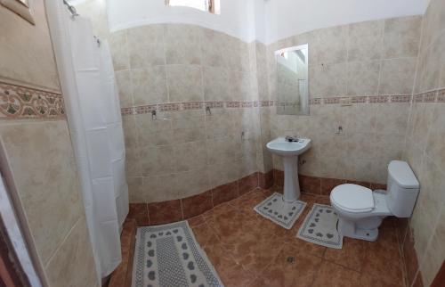 Koupelna v ubytování Hostal Miramonti