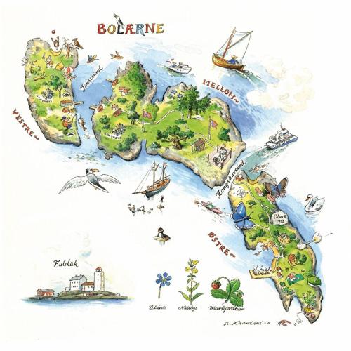 a map of the island of borneo with boats at Ved sjøen, Husvik- Tønsberg, 2 hus! in Tønsberg