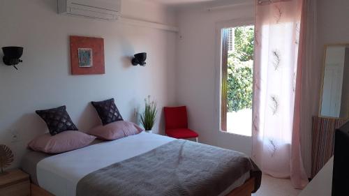 Posteľ alebo postele v izbe v ubytovaní Bel appartement avec grande terrasse ensoleillée et jardin