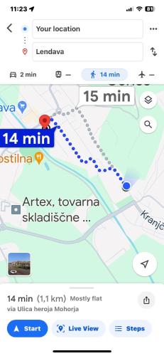 a screenshot of a map of a train at APARTMA LINDAU in Lendava
