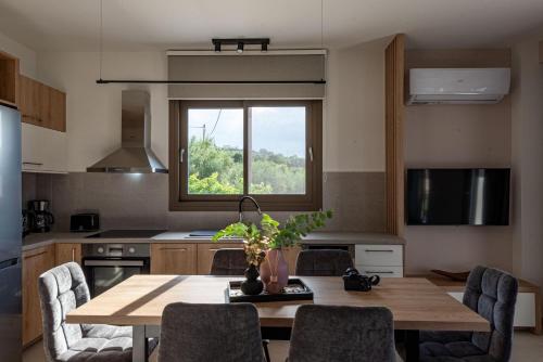 Η κουζίνα ή μικρή κουζίνα στο Athel Panoramic view Villas Athina