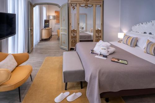 Katil atau katil-katil dalam bilik di Hotel SERHS Rivoli Rambla