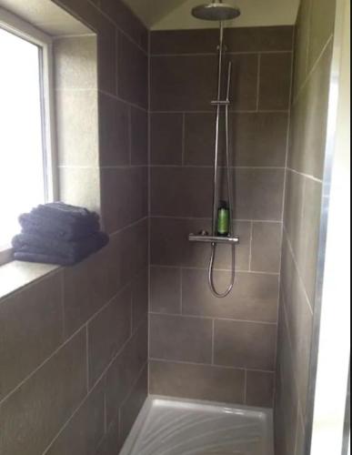 La salle de bains est pourvue d'une douche. dans l'établissement Gîte de Charme 4 PERSONNES ZOO Beauval, Châteaux de la Loire, à Billy