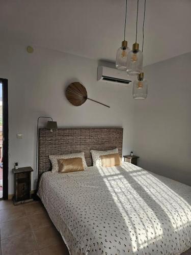 a bedroom with a large bed in a room at Villa Finca el Carril in Vélez de Benaudalla