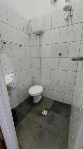 a bathroom with a toilet and a sink at Grande Hotel Renascença in Juiz de Fora