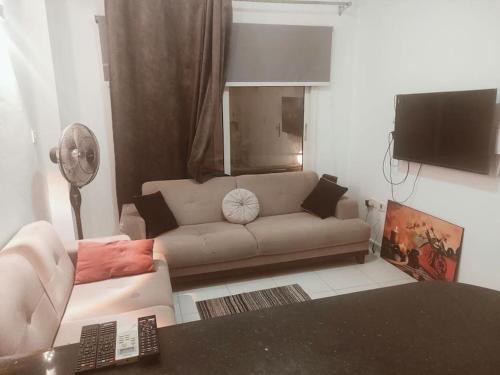 TV a/nebo společenská místnost v ubytování Apartment in villa magawish