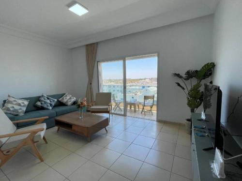 Χώρος καθιστικού στο Seaside Deluxe Apartment, Mahdia