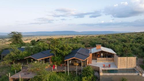 an aerial view of a house with a pool at Saruni Eagle View in Naboisho