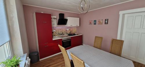 Kuchyň nebo kuchyňský kout v ubytování Ferienwohnung Burger Heide