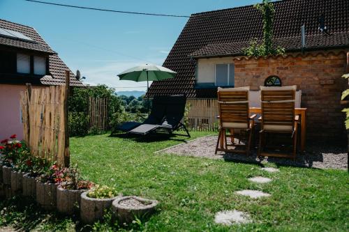 Un jardín fuera de Ferienwohnung am Weinberg