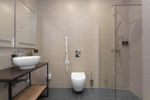 Koupelna v ubytování Hotel Muli