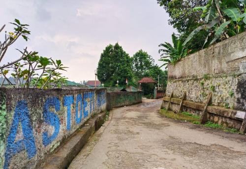 an alley with graffiti on a wall at Hotel Grand Astoeti in Kopo 2