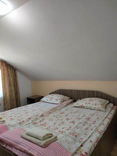 a bed with two pillows on it in a bedroom at Casa Ana in Bistra