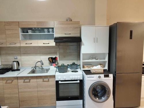 Kuchyň nebo kuchyňský kout v ubytování Irakleitsa Studio