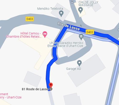 a map of the planned route of the freeway at Parc Arradoy D in Uhart-Cize